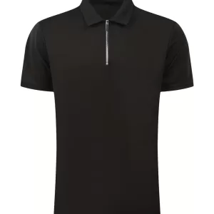 Black Zipper Polo Shirt