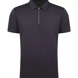 Navy Blue Zipper Polo